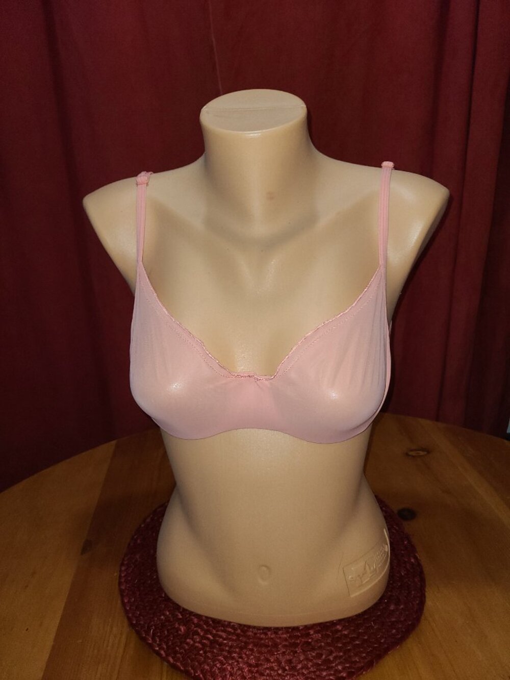 VTG Ralph Lauren Bra 34C Semi Sheer Orange Bra Unlined Underwire 9512